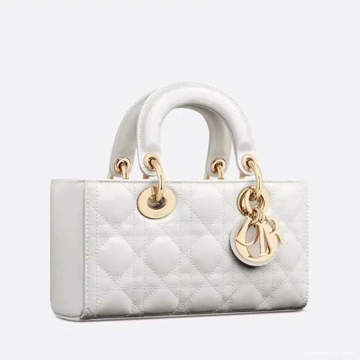 Cheap Small Patent D-Joy Bag White Lady Calfskin Cannage 0327 Luxury